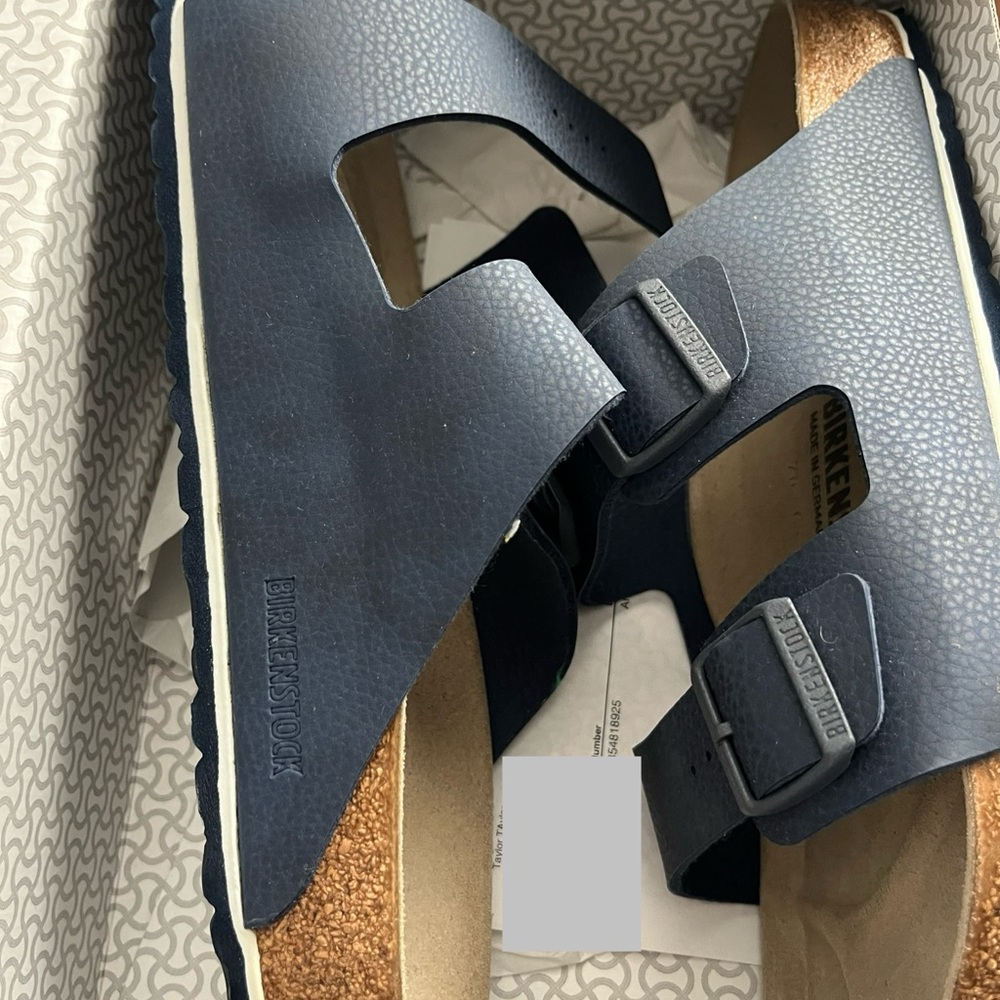 Birkenstock Men's Blue Textured Sandals - Picture 6 of 6